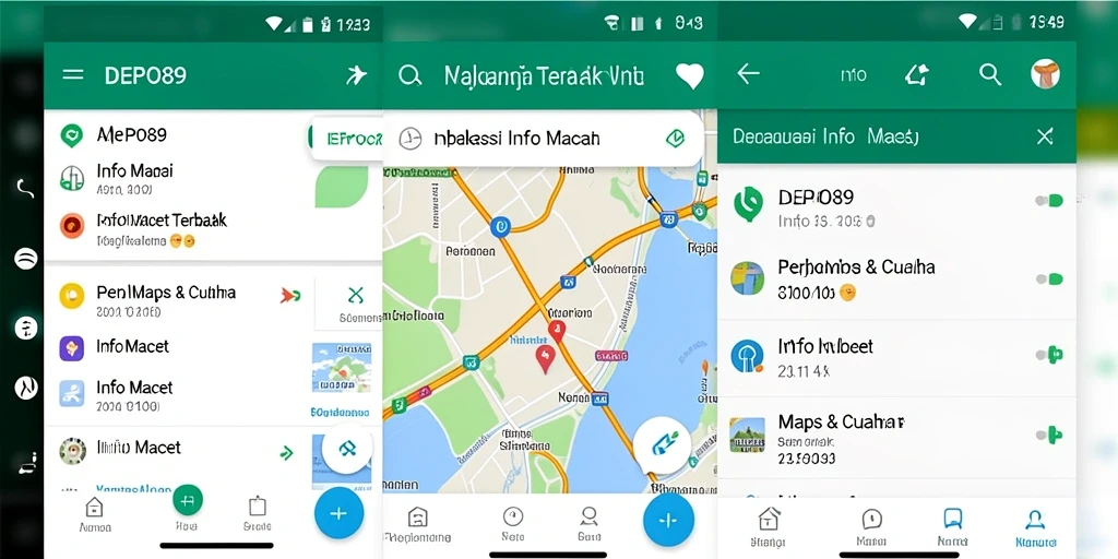 Antarmuka aplikasi DEPO89 menampilkan info lalu lintas dan cuaca dengan jelas.