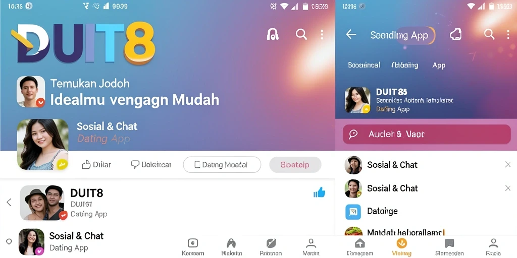 Antarmuka DUIT8 yang menarik dan mudah digunakan untuk mencari pasangan.