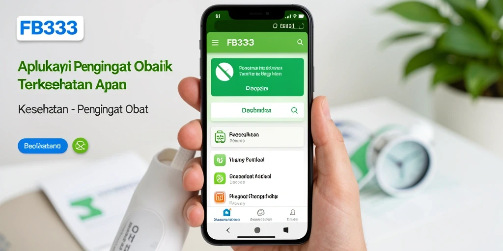 Antarmuka FB333 yang user-friendly menampilkan pengingat obat dengan jelas.