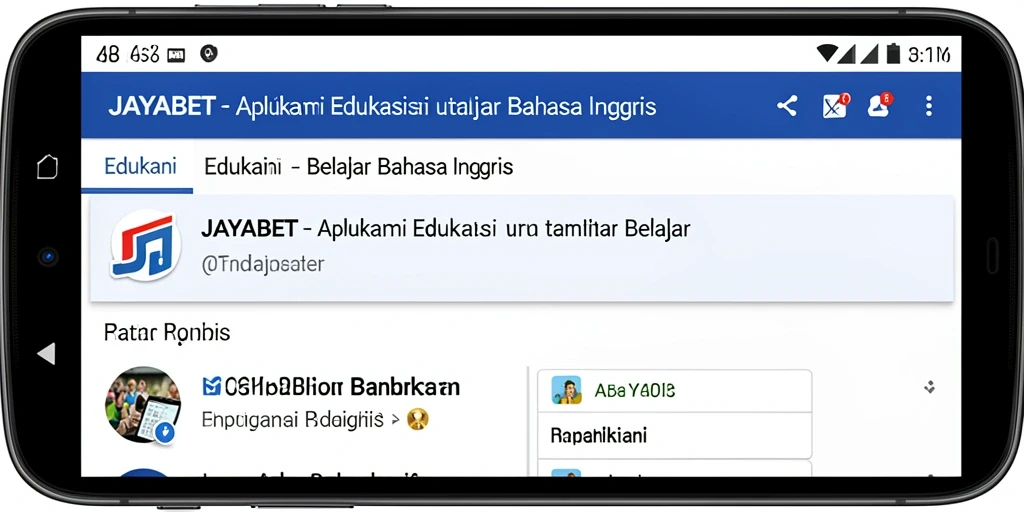Antarmuka aplikasi JAYABET untuk belajar bahasa Inggris yang interaktif.