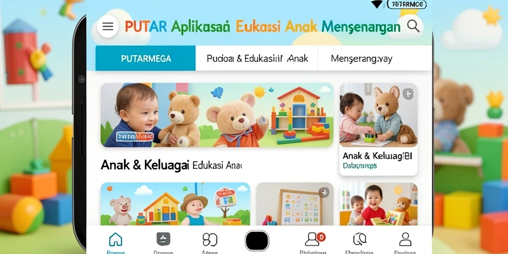 Tampilan antarmuka aplikasi PUTARMEGA yang ramah anak.