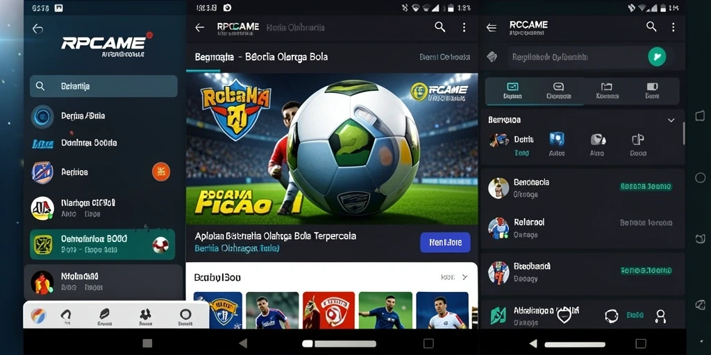 Tampilan antarmuka RPGAME yang interaktif dan informatif tentang olahraga bola.