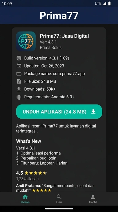 Panduan Unduh dan Instal APK prima77 Untuk Android