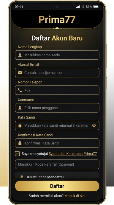Panduan Registrasi Akun Prima77 untuk Pengguna Android