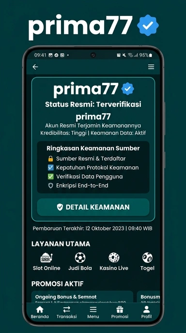 Halaman Resmi Prima77 untuk Pengguna Android